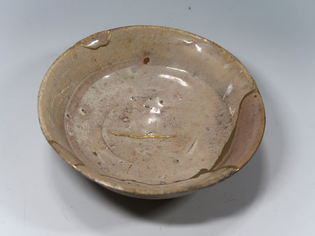終活】古唐津、小皿・見立て平盃、岸岳・山瀬窯・斑唐津 12cm 桃山