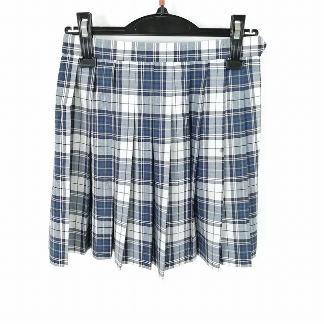  1円 スクールスカート 学生服 夏物 20車ヒダ w62-丈41 中学 高校 ミニ 制服 女子 チェック グレー/白/黄/紺 ランクC HK8076(学生服)｜売買されたオークション情報、yahooの商品情報をアーカイブ公開 学生服