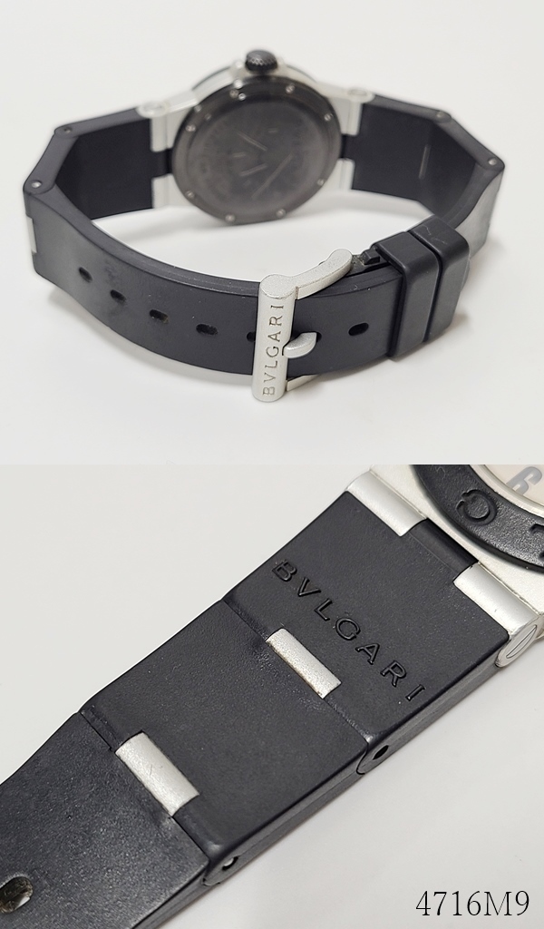 【美品】BVLGARI アルミニウム AL32Aブラック シルバー ☆稼働品◎ BVLGARI ブルガリ ALUMINUM アルミニウム AL32A クォーツ 3