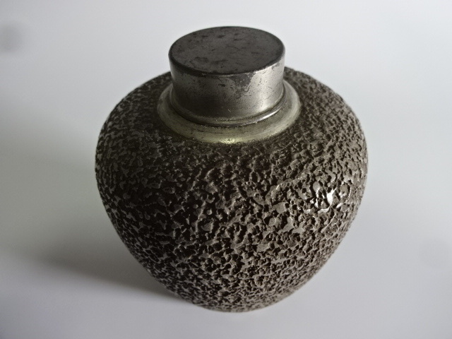 煎茶道具 備前焼 森 陶岳 錫口 茶壺 茶入