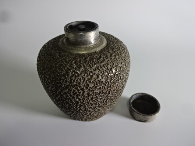 煎茶道具 備前焼 森 陶岳 錫口 茶壺 茶入