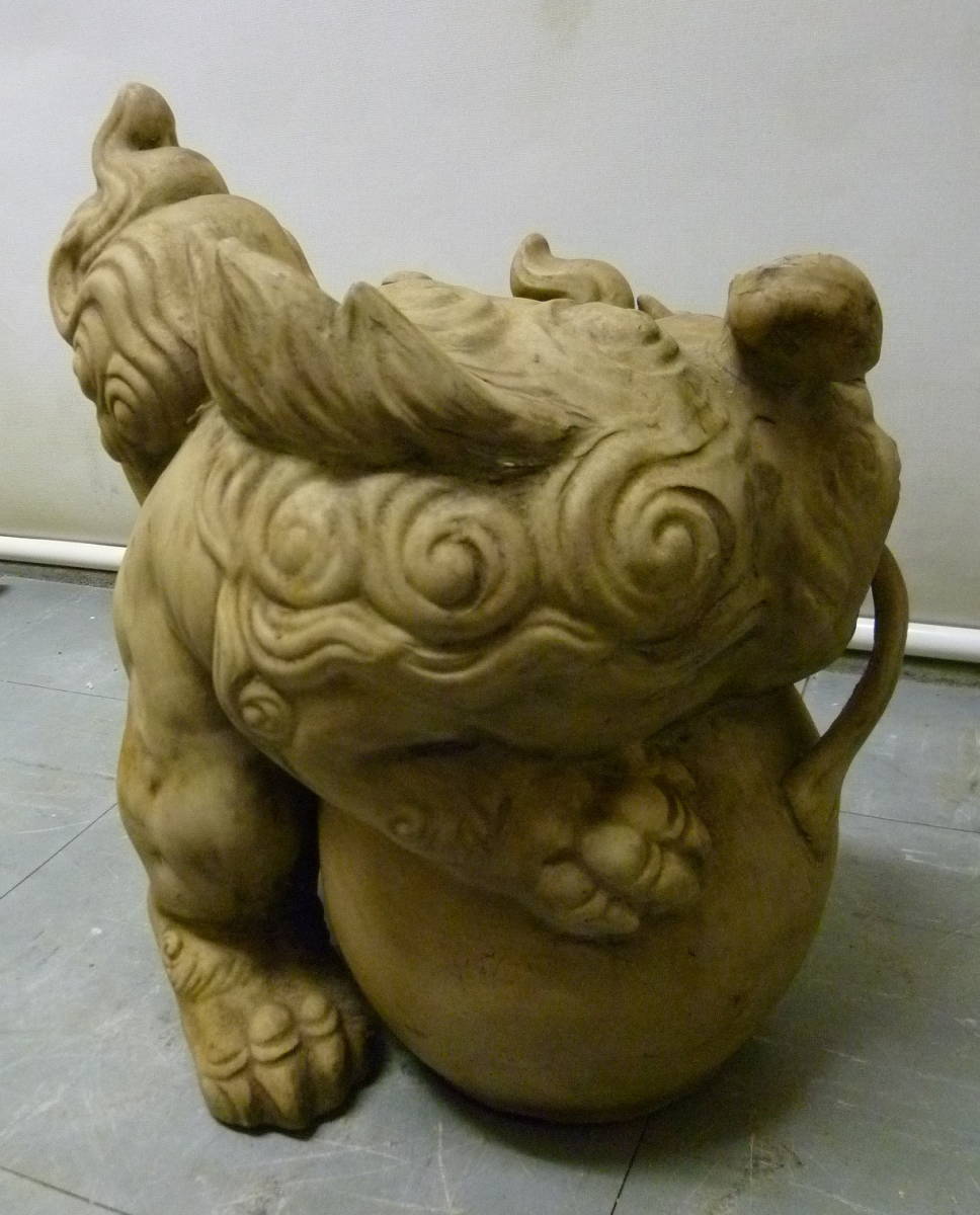 狛犬 シーサー 特大九谷焼 九谷八幡窯 特大 玉獅子 35cm 5kg 獅子