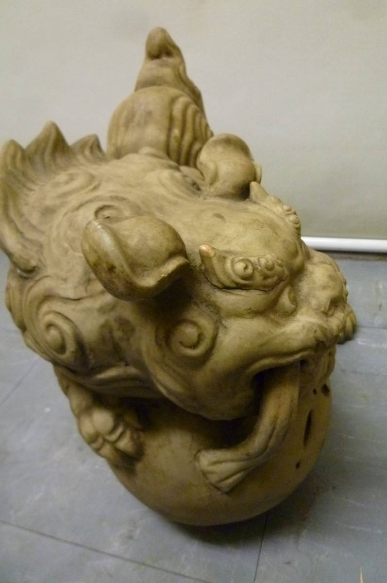 狛犬 シーサー 特大九谷焼 九谷八幡窯 特大 玉獅子 35cm 5kg 獅子