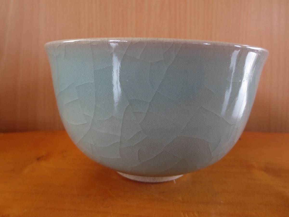 A2231 お茶道具 小笠原長春 大川内焼 鍋島青磁 茶碗 抹茶碗 共箱(青磁)｜