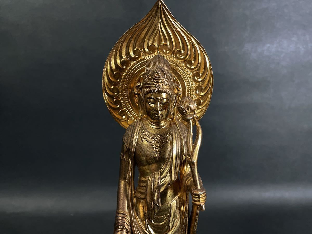 仏像 高岡銅器 : アートの友社 牧田秀雲 牧田秀雲作 聖観音菩薩像 『聖観音