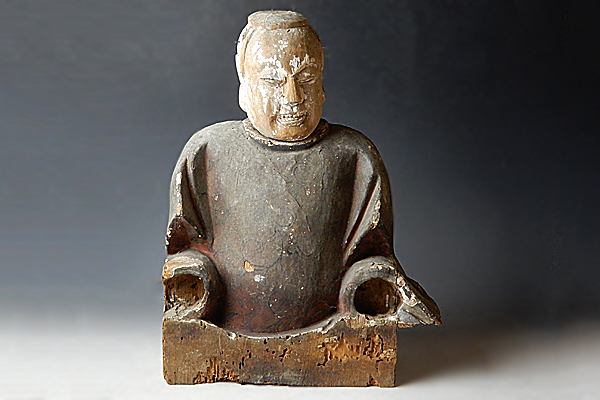 置物 木彫り 木彫 品特価 夢工房 九代 甚五郎 祥鳳作 人物像 在
