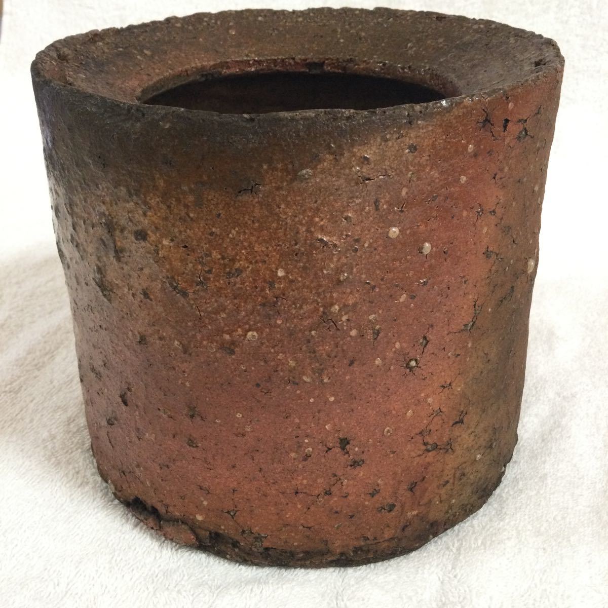 水指 信楽水指 信楽水指（しがらきみずさし） 古 茶道具 木箱入 矢筈口 