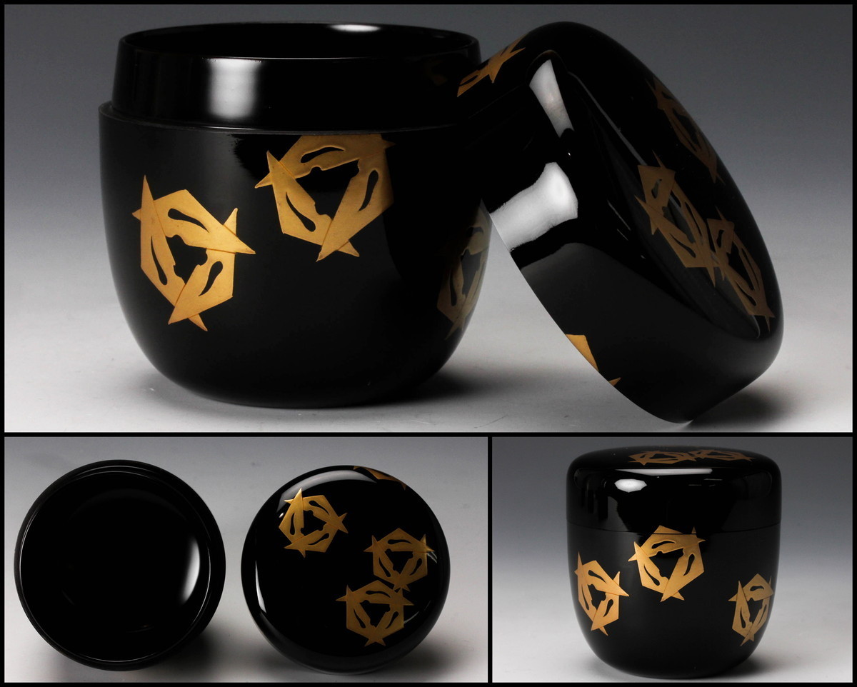 茶道具 棗 鱗鶴蒔絵 中棗 -鱗鶴の中古品・新品・未使用品
