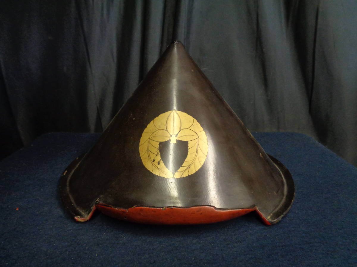 正規品，100%新品 武具 甲冑 T6 時代物 木製 漆塗内朱塗家紋梵字トンキョ帽 陣笠 鉄砲隊(甲冑（兜、鎧）)｜売買されたオークション情報、yahooの商品情報をアーカイブ公開 - オークファン 甲冑（兜、鎧）
