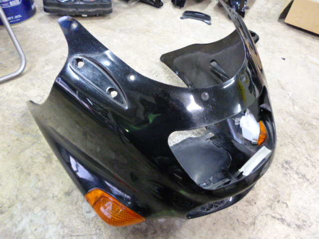 ZX-11 ZZR1100 D型 純正 アッパーカウル フロントカウル 黒 ZZR1100D
