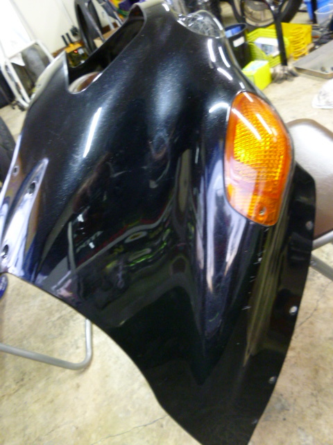 ZX-11 ZZR1100 D型 純正 アッパーカウル フロントカウル 黒 パーツ