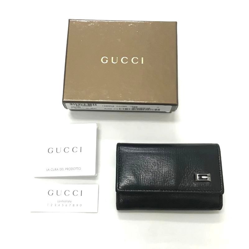 1円スタート】正規品 GUCCI グッチ P.CHIAVI SEAN レザー Gロゴ 6連