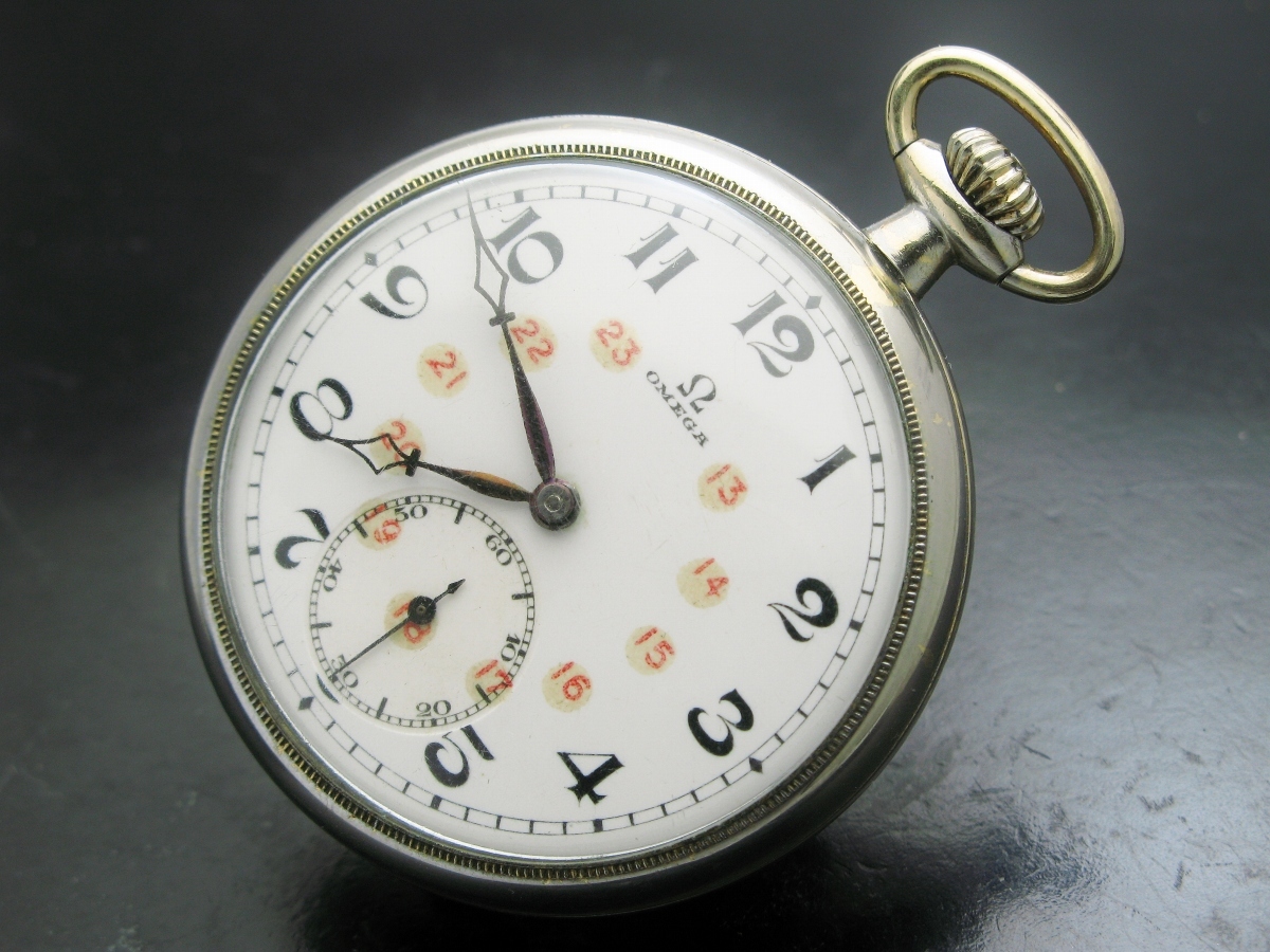 Omega オメガ ペルラージュ仕上げ 懐中時計 1917-1923年 スピードマスター