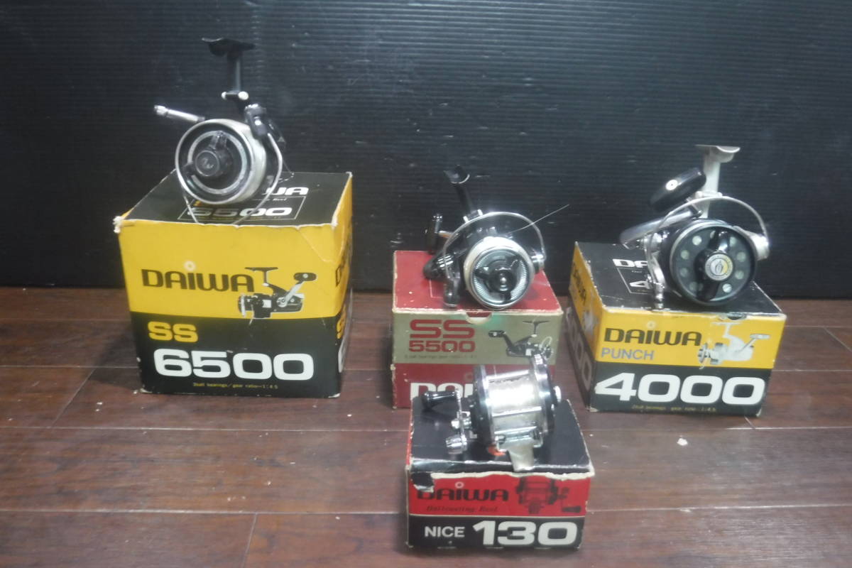 W31 Daiwa ダイワリール4点 スピニングリール Ss500 Ss6500 パンチ4000 ベイトリール ナイス 130 元箱付 ダイワ 売買されたオークション情報 Yahooの商品情報をアーカイブ公開 オークファン Aucfan Com