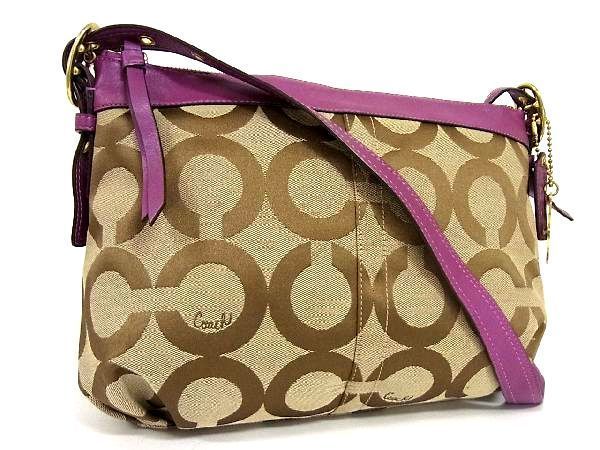 1円□極美品□ COACH コーチ 13878 オプアート キャンバス