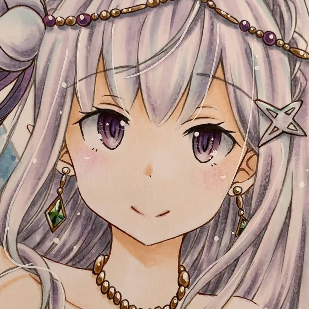 同人 手描きイラスト リゼロ エミリア 手描きイラスト 売買されたオークション情報 Yahooの商品情報をアーカイブ公開 オークファン Aucfan Com