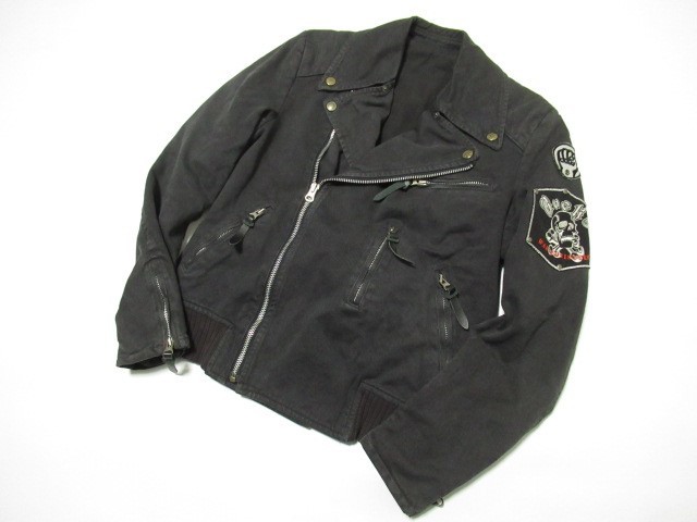 OZONE ROCKS 革製 ライダースジャケット Sサイズ BLACK すっぱい