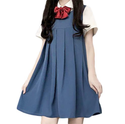 乃木坂46の衣装 風 学院風セーラー服ワンピース 森ガール コスプレ かわいい ロリータ 制服 コスチューム 丸襟ブラウス付 ブルー Xl 学生服 売買されたオークション情報 Yahooの商品情報をアーカイブ公開 オークファン Aucfan Com