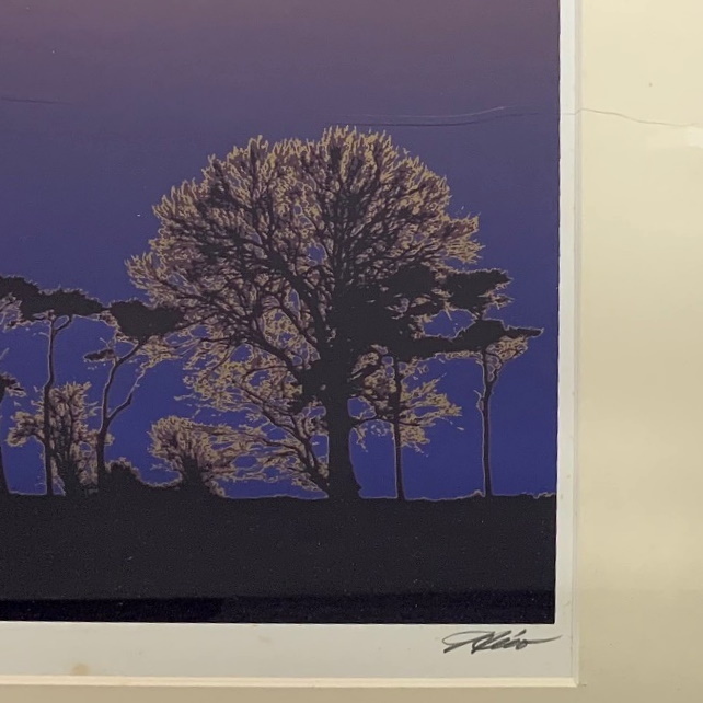 志村博作シルクスクリーン版画 真作保証81/85限定 ケンブリッジ木立ち風景