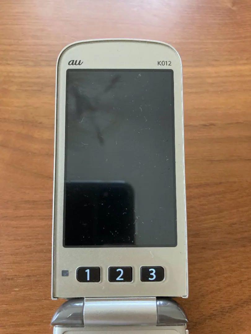【送料込み・美品】au 簡単ケータイ 京セラ K012 ゴールド らくらくホン F-01M かんたん携帯10 簡単スマホ _3