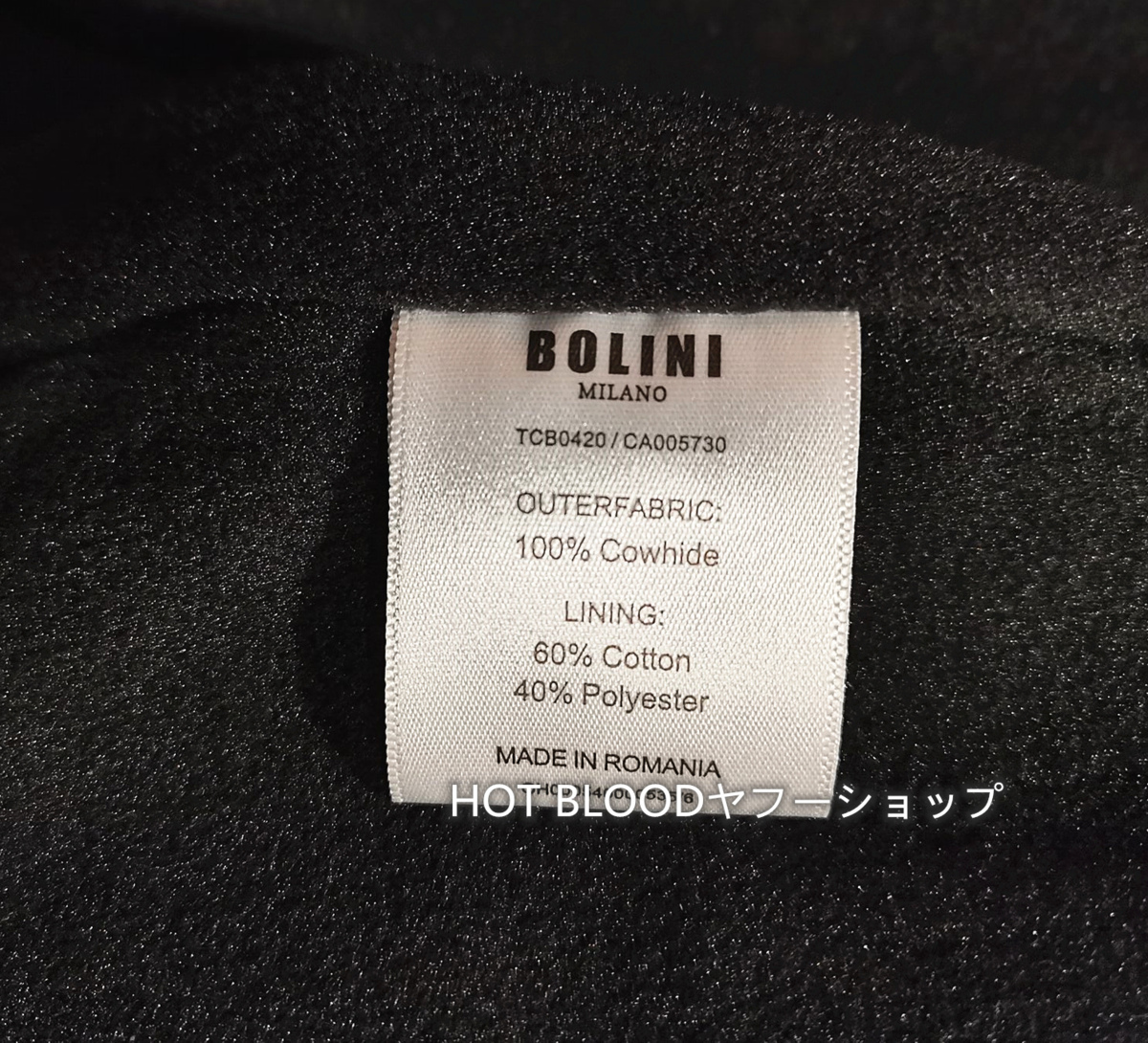 BOLINI 最上級ナッパ革　506Typeレザージャケット50/XL　ブラック