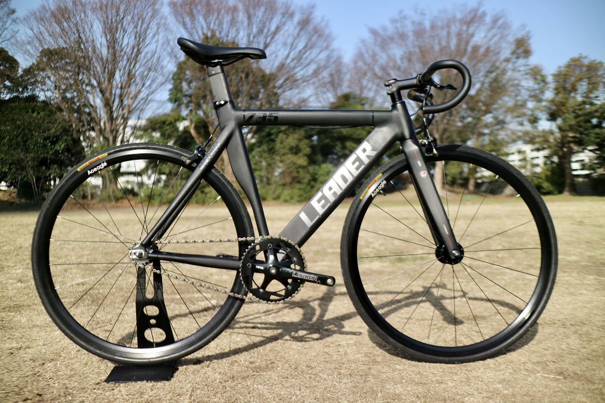LEADER BIKE リーダーバイク 735 black ピスト Cinelli MASH brotures blue lug チネリ dosnoventa KAGERO 721 725