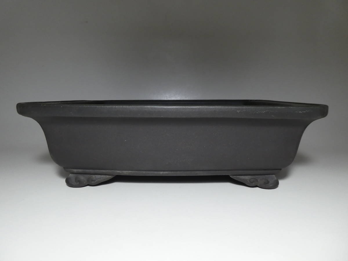  山秋 紫泥外縁隅入雲脚長方鉢 25&times;19.5&times;7.7cm(鉢)｜売買されたオークション情報、yahooの商品情報をアーカイブ公開 - オークファン 鉢