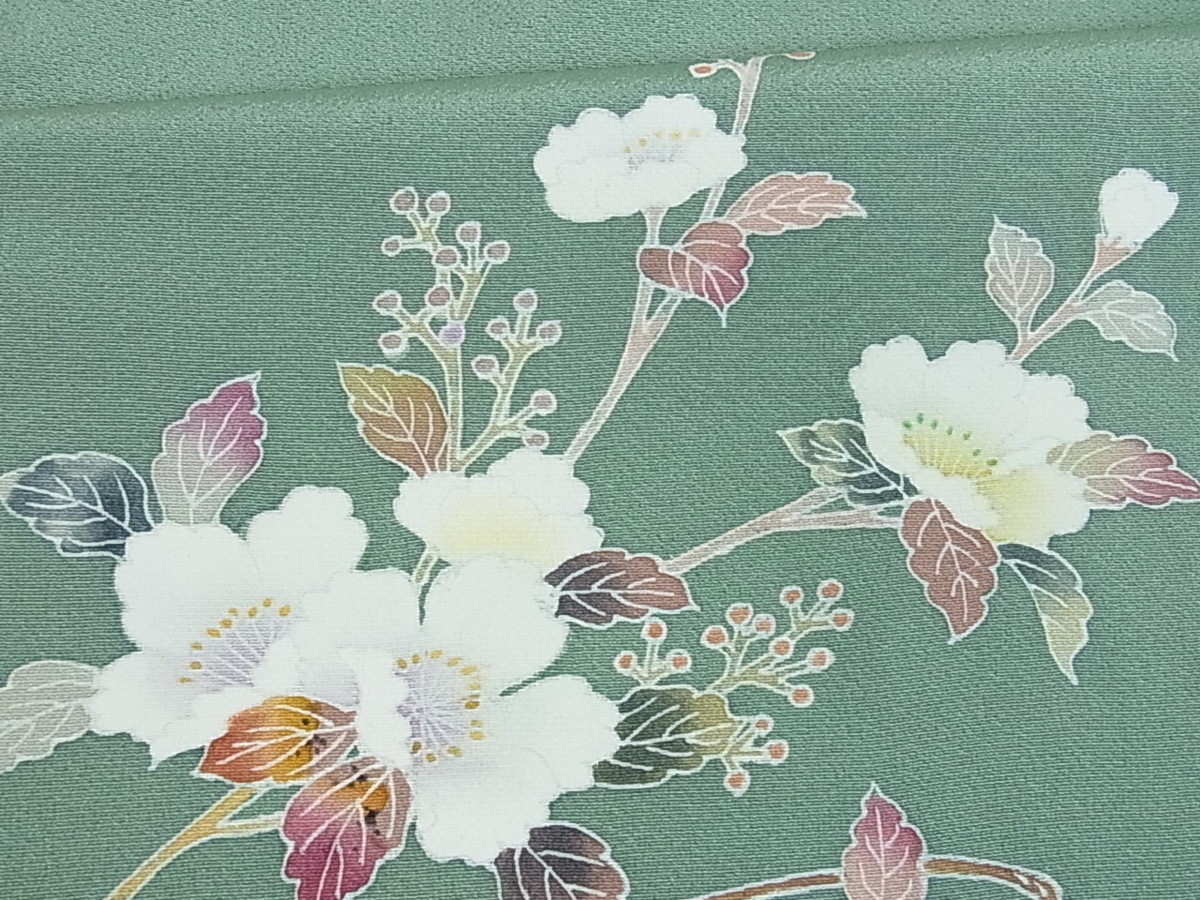 加賀友禅イラスト 花 平和屋着物 京加賀友禅 百貫達雄 訪問着 枝