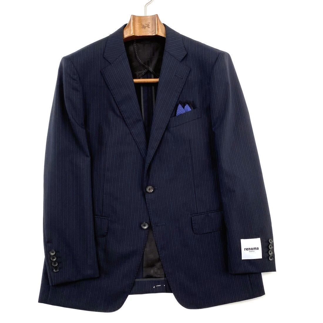 定価7.5万 renoma×Super120's ピンストライプ スーツ AB6 定価7.5万 renoma×Super120´s ピンストライプ スーツ AB6の通販は
