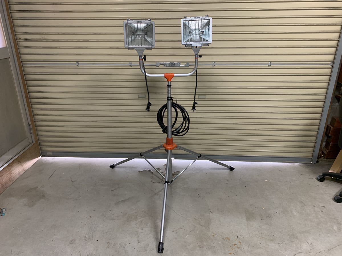 新作入荷，爆買い HATAYA/ハタヤリミテッド 防雨型スタンド付ハロゲンライト 300W&times;2灯 100V(作業用照明一般)｜売買されたオークション情報、yahooの商品情報をアーカイブ公開 - オークファン 作業用照明一般