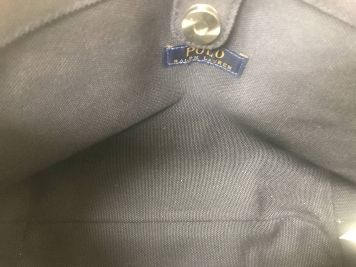 ◆POLO RALPH LAUREN ポロ ラルフローレン ビッグポニー柄 キャンバス ハンドバッグ
