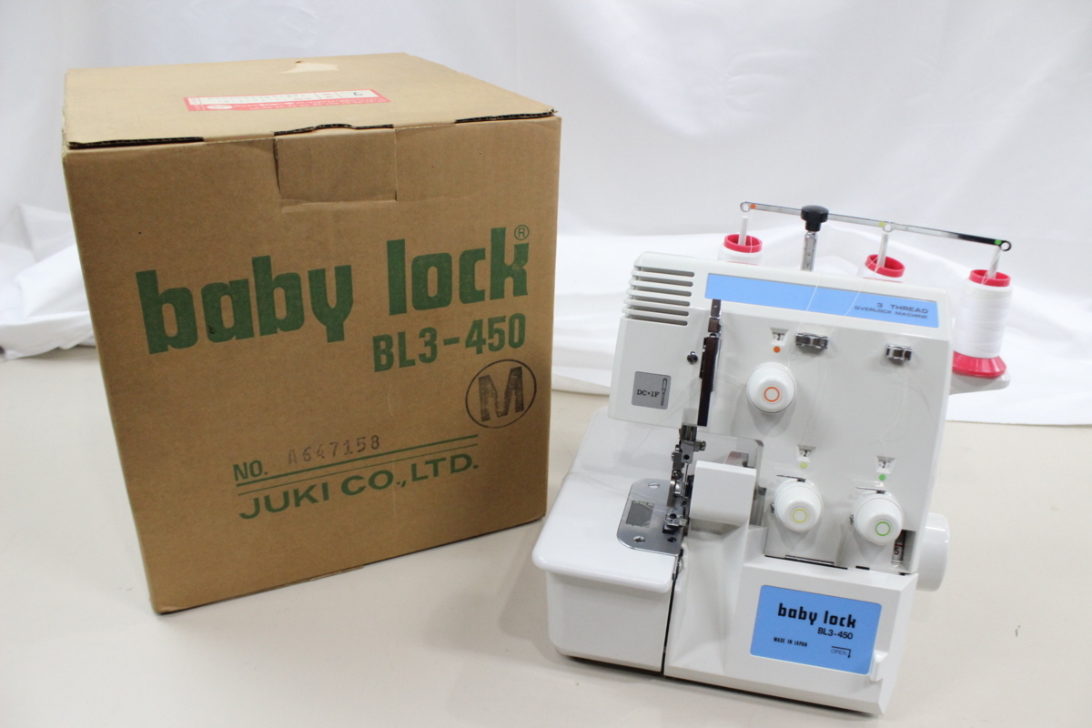 315◇【ジャンク】ジューキ ミシン BL3-450 ベビーロック 通電確認済 現状渡し 1本針 3本糸 ロックミシン◇2783N3/3b*