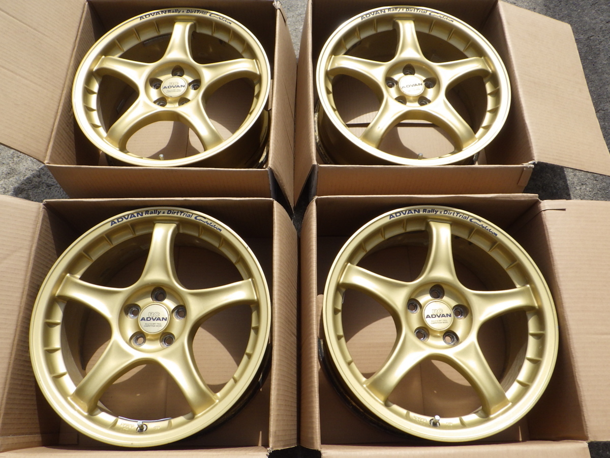 送料無料☆ ヨコハマ ADVAN RC ゴールド 17x7J ET48 5H100 4本セット即決