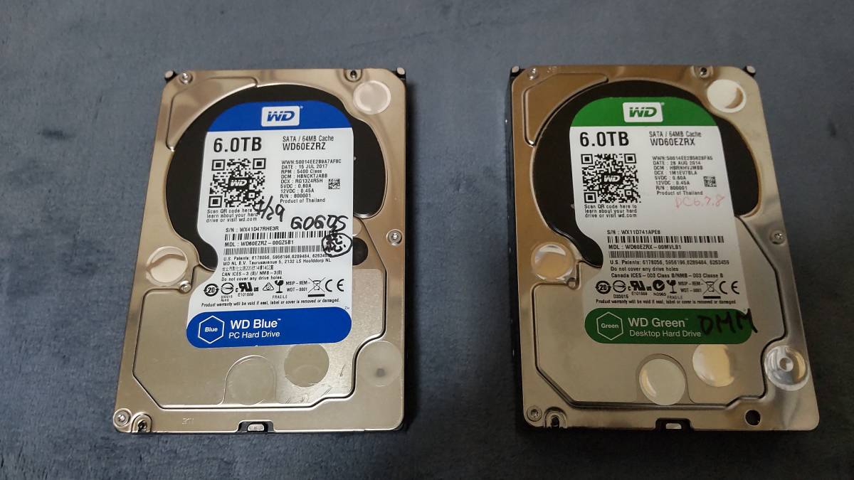 セール　3.5インチHDD 6TB & 2TBセット 内蔵ハードディスク 3.5インチ 2台 ① 6TB と ② 6TB hdd 内蔵 6tb