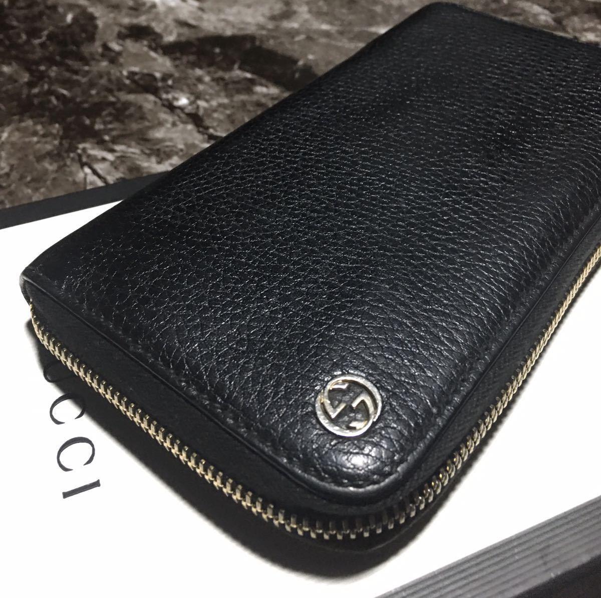 GUCCI 長財布 グッチ インターロッキングG ラウンドファスナー - 良品 