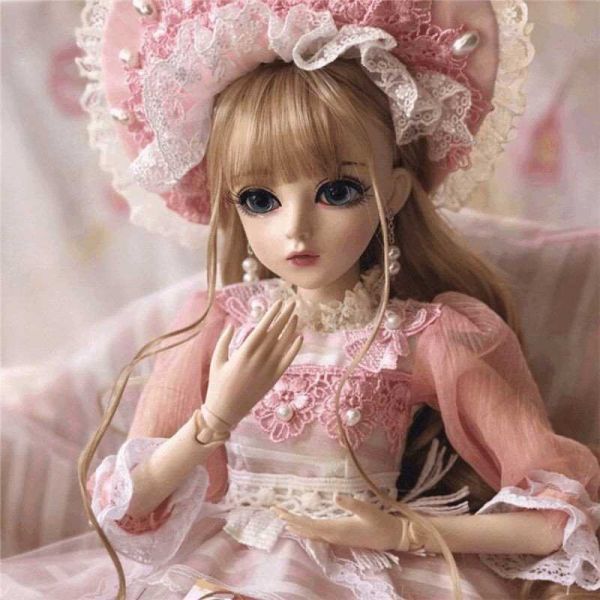 球体関節人形 フルセット 美しい お嬢様 お姫様 ピンク お花畑 BJD人形