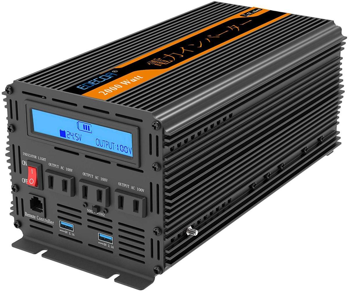 新品/送料無料] インバーター 24V 2000W DC 24V を100V 110V ACへ変換 
