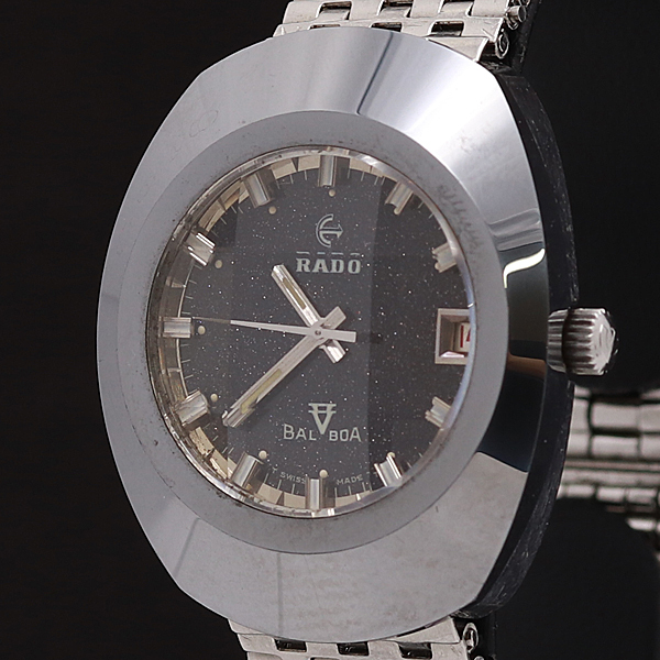 1円★正規品【RADO/ラドー】BALBOA V バルボア カットガラス デイト AT/自動巻 メンズ腕時計 011A0073259