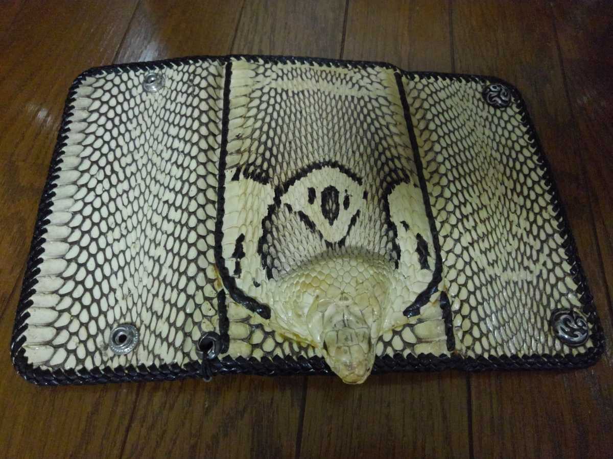 コブラ長財布 J*Y様 希少本物コブラ頭部剥製長財布 コンチョ付き Yahoo