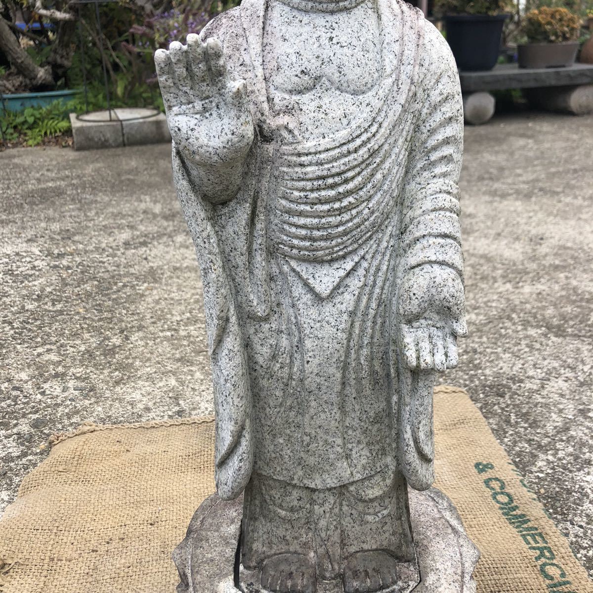 釈迦如来像 立像 お釈迦様 観音菩薩 観音様 施無畏与願印 仏像 石仏 