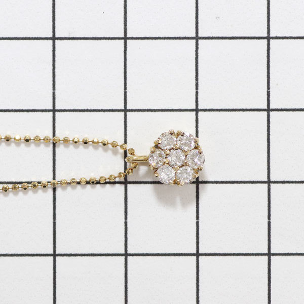 1円～ K18YG ダイヤモンド ペンダントネックレス 0.12ct SELBY