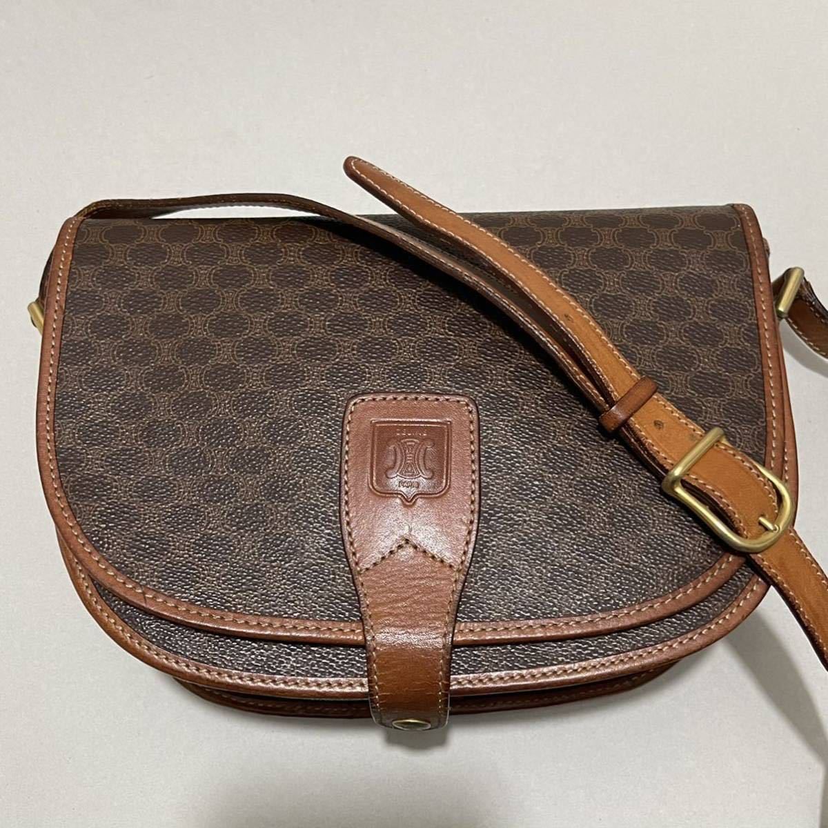 ☆CELINE オールド セリーヌ マカダム柄 ショルダーバッグ ポシェット