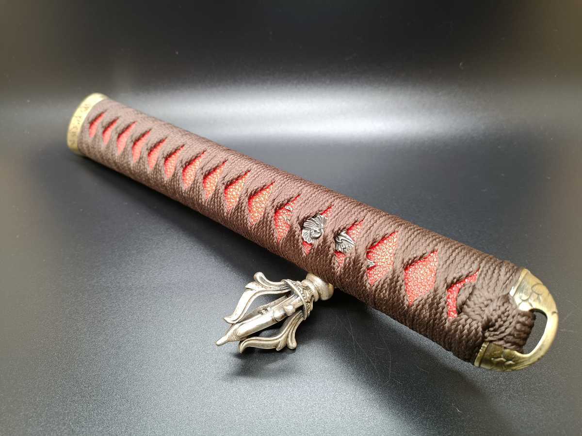 A34 日本刀柄 大刀柄 目釘付き 居合刀用 未使用品 全長約
