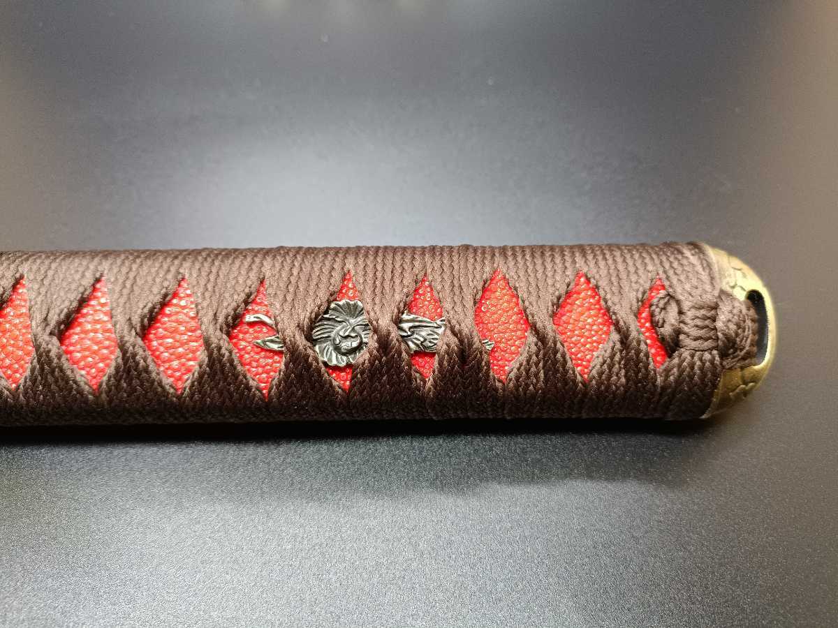 A34 日本刀柄 大刀柄 目釘付き 居合刀用 未使用品 全長約