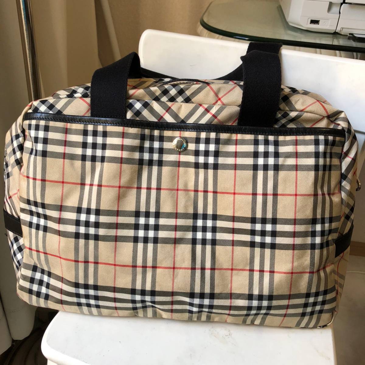 極美品 バーバリー Burberry ミニボストン チェック柄 かわいい 