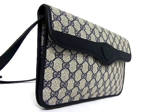 1円 □美品□ GUCCI グッチ オールドグッチ ヴィンテージ GG柄 PVC×レザー