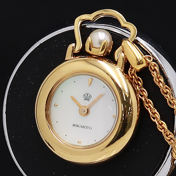 1円☆稼働◎良品【ミキモト】JAL ペンダントウォッチ 懐中時計 NNS 