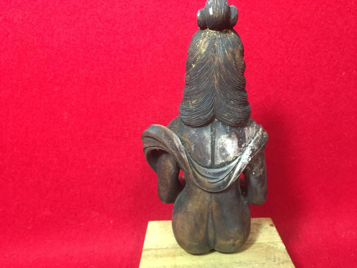 逸品堂 一寸 エロチック 弁天様 木彫 彫刻 座像 無垢 一刀彫 木造 仏像 