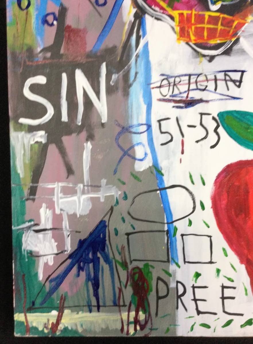 ジャン＝ミシェル・バスキア 油彩画 模写【肉筆サイン／証明書】F3号