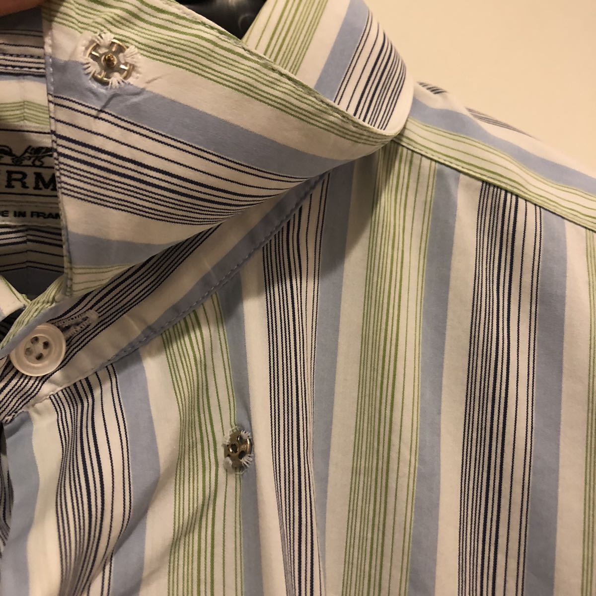 エルメス ストライプシャツ 41 16 charvet シャルべ アルマンドレタン 